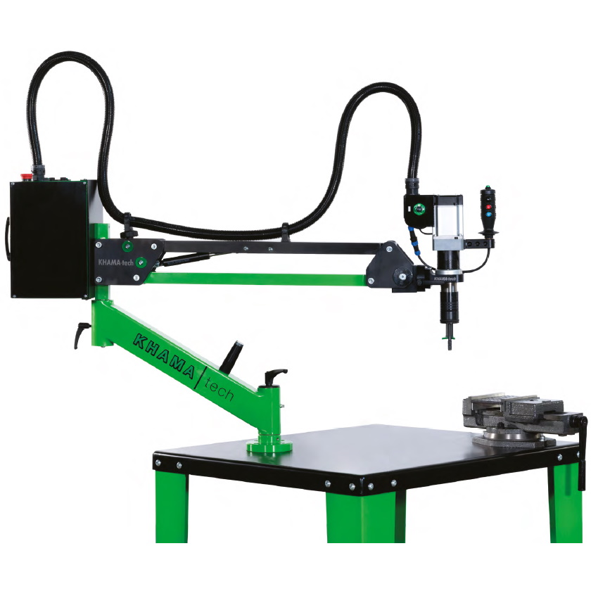 Maschiatrice elettrica MKD-12: a doppio braccio articolato, capacità max maschiatura M3-M12, velocit