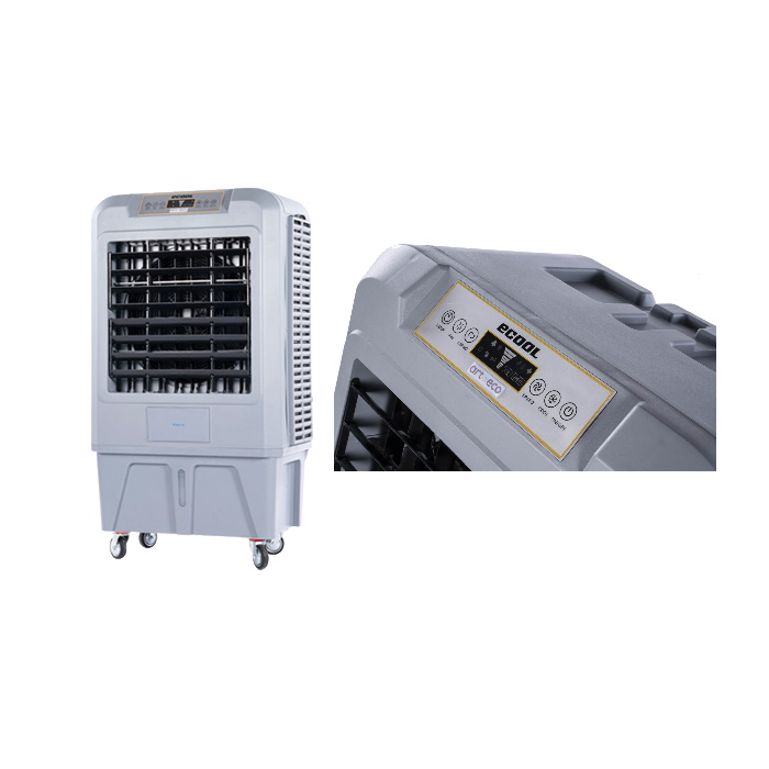 Raffrescatore ECOOL 7P: potenza 200W, 220V, 50Hz, serbatoio 50 LT, portata 7.000 m3/h, superficie ra