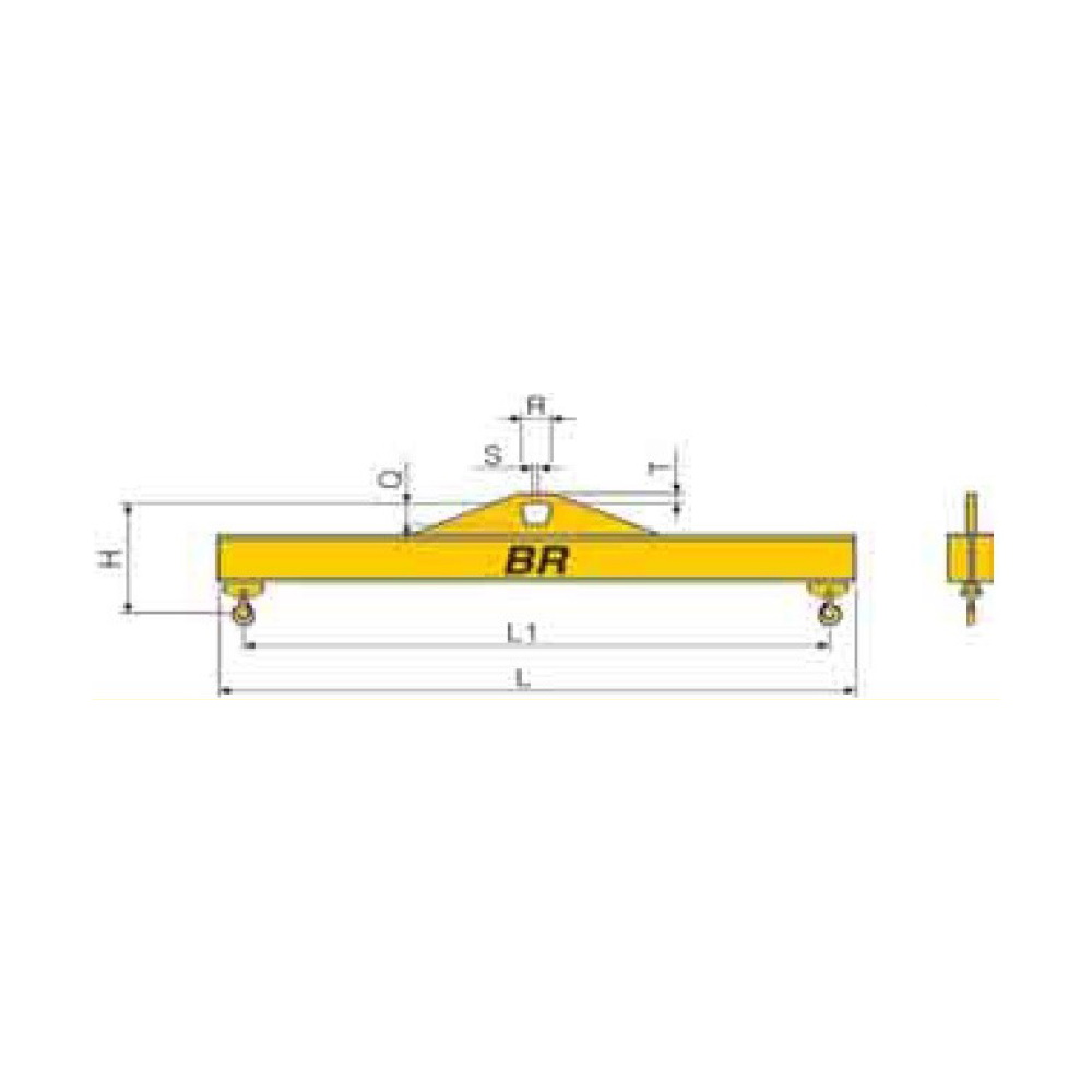 Bilancino BR 204: portata 2.000 kg, lunghezza tot. 4.000 mm, peso 138 kg