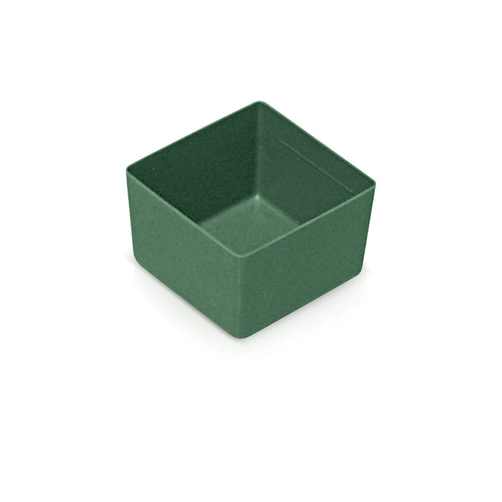 Vaschetta P605: dimensione 87x88x55 mm, in plastica, colore verde (cassetto con frontale altezza 70 