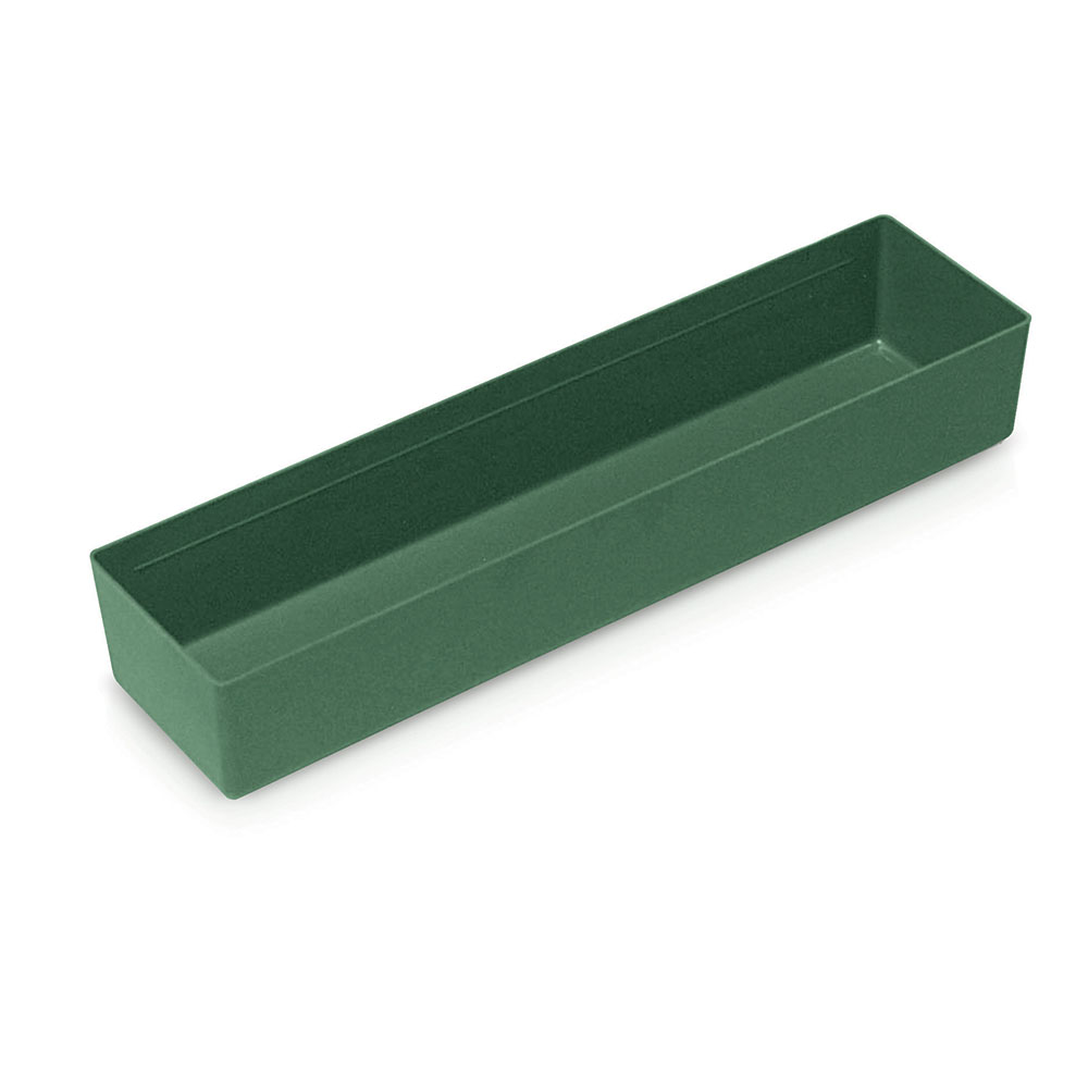 Vaschetta P607: dimensione 355x88x55 mm, in plastica, colore verde (cassetto con frontale altezza 70