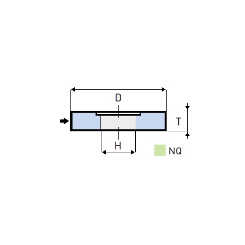 Mola per rettifica interna: 40x25x10 mm, incavo interno 16x12 mm, forma 05, specifica 5NQ80KVQN, vel