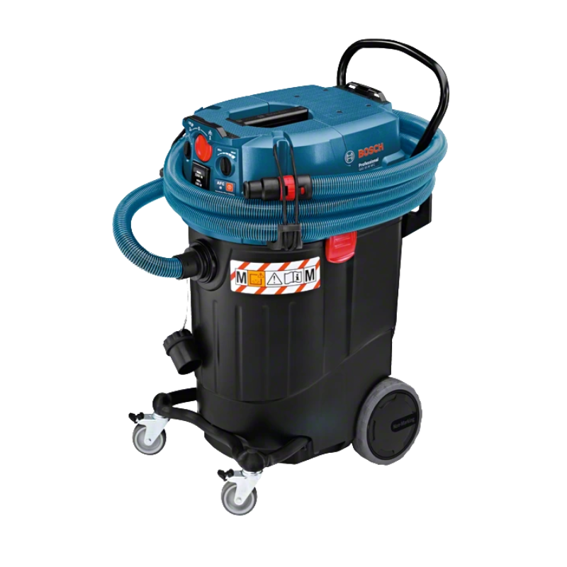 Aspiratore GAS 55 M AFC: potenza 1.200W, capacità 43 Lt, dimensioni 600x945x400 mm, peso 16,2 kg