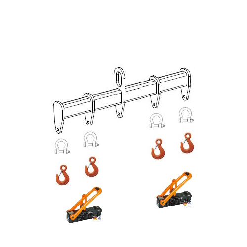 Kit sollevatore a magnete permanente 2ton completo di: nr.2 sollevatori TML 1000, nr.1 kit bilancino