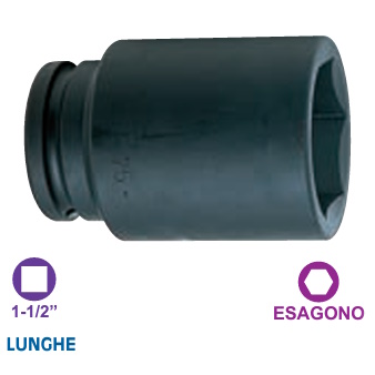 Bussola: esagono 55 mm, attacco quadro 1-1/2", lunghezza 140 mm