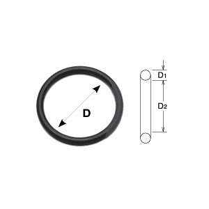 Anello per bussola: in gomma, attacco quadro 1 1/2", D. 10 mm, lunghezza 75 mm