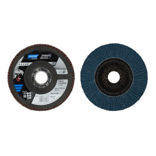 Disco lamellare: tipo conico, supporto fibra, D. 125 mm, gr. 40, SUPER BLEUE 5