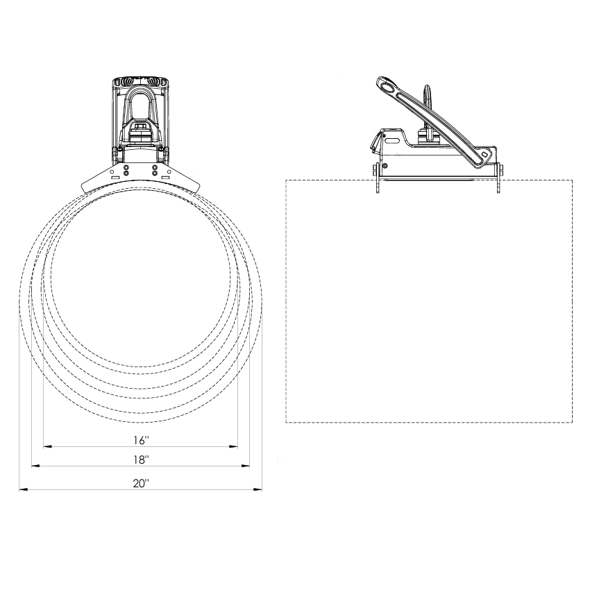 Sollevatore magnetico AML 400 R ES EXTRA STABILITY 18"-20": per tubi con regolatore di stabilità agg