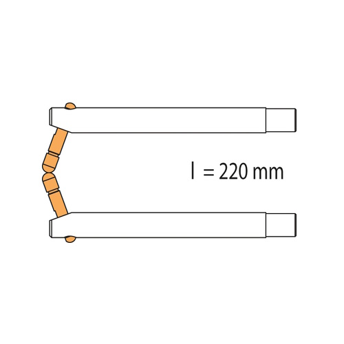 Braccio PX3 completo di: nr.2 bracci lunghezza 220 mm, elettrodi inclinati (PORTASPOT 230)