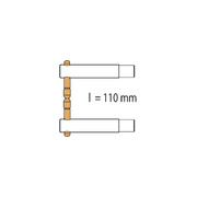 Braccio PX1 completo di: nr.2 bracci lunghezza 100 mm, nr.2 cappe tipo F (PORTASPOT 230)