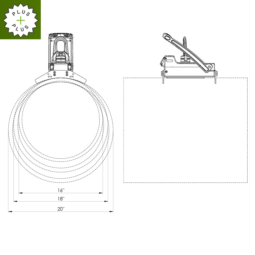 Sollevatore magnetico AML 400 R ES EXTRA STABILITY 18"-20" PLUS: per tubi con regolatore di stabilit